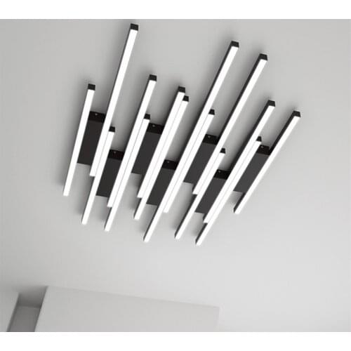 Ceiling Chandelier Lamp For Living Room Bedroom Kitchen Home Decor Creativity Modern Minimalist Led Black White Light Fixture