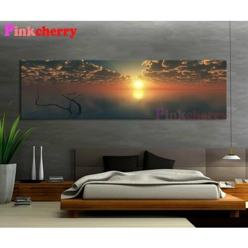 Nature Scene Lake Sky Sunset Seascape large size Diamond Painting Full Round Square 5D DIY Diamond embroidery Mosaic Diamond art