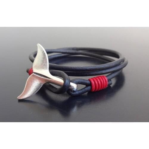 Simple couple bracelet personality mermaid whale fishtail leather bracelet tide male bracelet jewelry gift