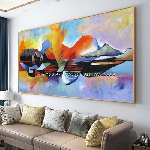 Dropshipping 100% Handpainted Lord Buddha Abstract Oil Painting on Canvas Cuadros wall painting Wall Art Picture For Living Room
