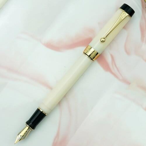 Pure White Jinhao 100 Centennial Resin Fountain Pen EF/F/ 18KGP M/Bent Nib with Converter Writing Business Office Gift Ink Pen