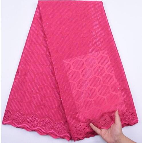 SJD LACE Cotton African Lace Fabric High Quality Swiss Voile Fabric Bright Diamond Nigerian Fabric For Women Wedding Party A2095