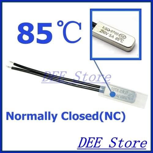 10Pcs/lot 85C Degree Celsius NC Normal Close Thermal Protector Sensor Thermostat temperature control fuse switch 250V 5A KSD9700