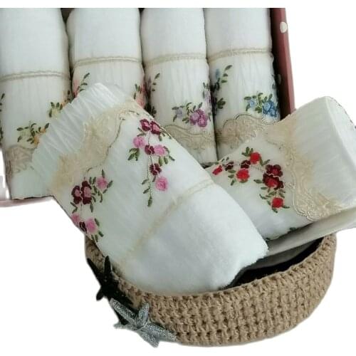 Turkish Towel Guipure Velvet Dowry Towel 6 Pcs 100% Cotton Bath Towel Sets Absorbent Adult Bath Towels toallas de playa grandes