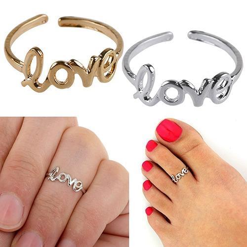 Womens Fashion Simple Hollow Love Adjustable Finger Toe Open Ring Beach Jewelry stainless steel rings for women engagement ring