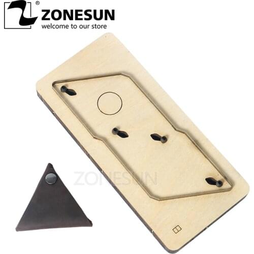 ZONESUN Customized Triangle Shape Leather Coin Holder Change Purse Minimalist Wallet Cutting Mold Die Cutter Animal Japanese Ste