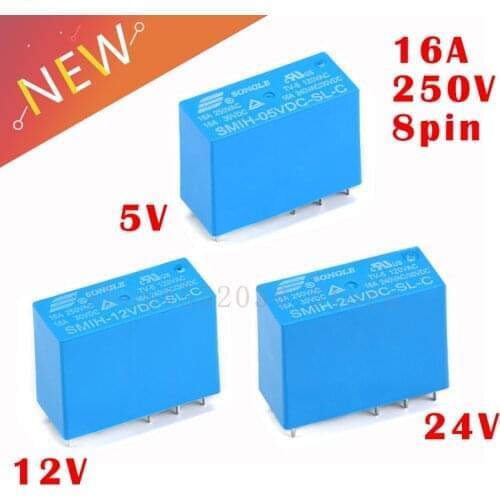 10pcs/lot SMIH-05VDC-SL-C SMIH-12VDC-SL-C SMIH-24VDC-SL-C 05V 12V 24V Relays 16A 250V 8pin A Set Of Conversion New Original