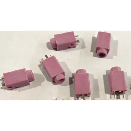 10PCS 3.5mm Female Audio Connector 3 Pin DIP Headphone Jack Socket PJ-359 Pink