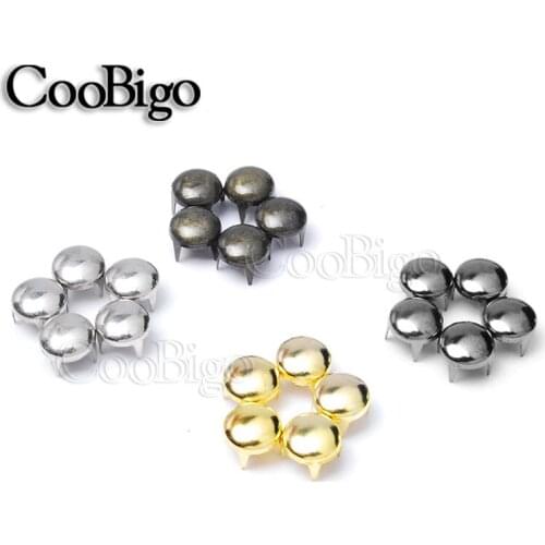 100pcs 8mm Round Dome Rivets Spike Studs Outdoor Spots Nailhead Punk Rock DIY Leather Craft Shoes Clothing Bag Parts Decoration