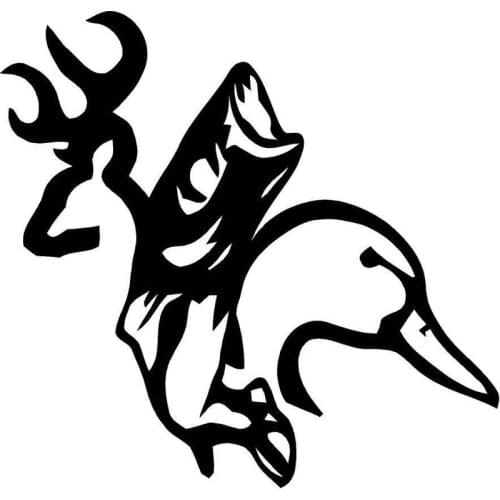 15.3cm*14.6cm Browning Deer Duck Fish Cartoon Personalized Car Sticker Decal Black Silver S6-2721