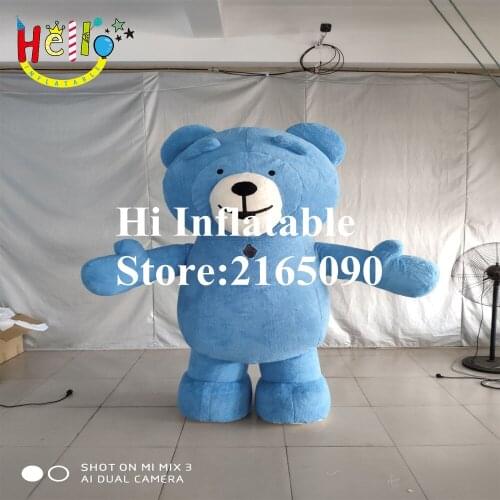 2 m high popular blue bear inflatable cartoon doll