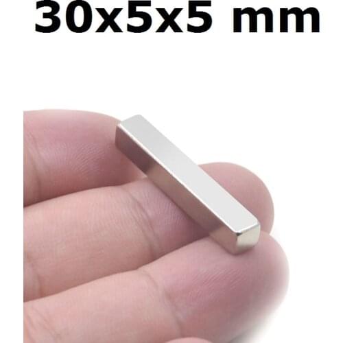 1/5/10/15/50Pcs 30x5x5 Neodymium Magnet 30mm x 5mm x 5mm N35 NdFeB Block Super Powerful Strong Permanent Magnetic imanes