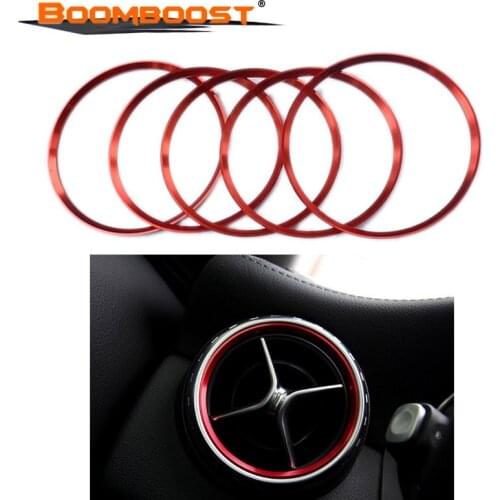 5 pcs Aluminum Car Interior Front Air Condition Vent Outlet Ring Cover Trim FOR Benz GLA class A B CLA class