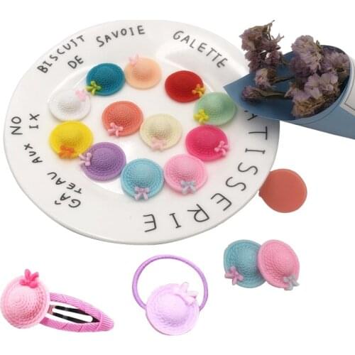 20pcs/lot Colorful Mini Hat Resin Flatback Cabochons Scrapbook Paste DIY Handicraft Earring for Hair Bows and Bow Accessories