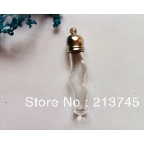 Free ship 300pieces Hot Miniature Wishing Bottle Current Bottle Glass Clear Oil Charm Vial Pendant Tube Pendant