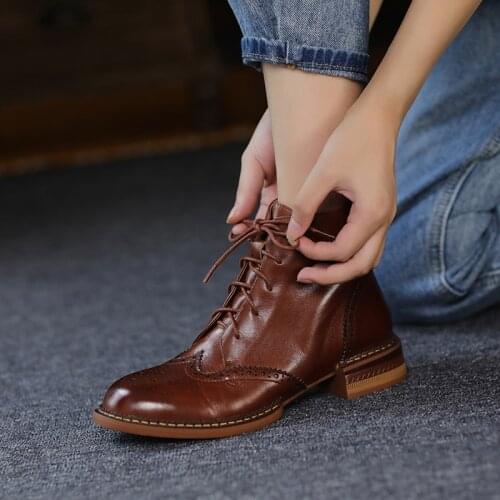 2021 Chelsea Boots Women New Autumn Women Shoes Lace-up Winter Block Ankle Boots for Women Zapatos De Mujer Womens Chunky Boots