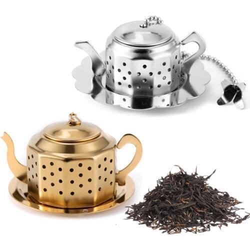 Stainless Steel Teapot Shape Tea Filter Creative Tea Infuser Spice Flower Tea Herbal Strainer Teaware Accessories