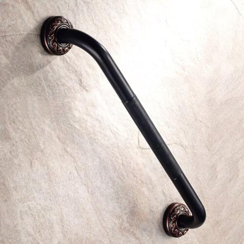 Black Grab Bar 50cm Length Support Handle Safe Shower Tub Brass Bath Grab Bar Wall Mount Bathroom Accessories Set