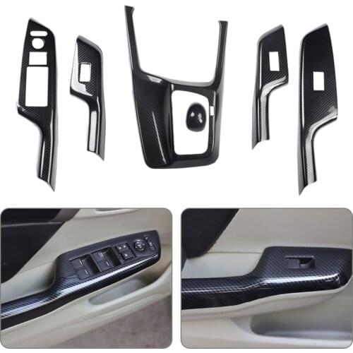 CITALL 1 Set Console Gear Shift Door Window Switch Cover Trim Fit For Honda Civic 9th 2012 2013 2014 2015
