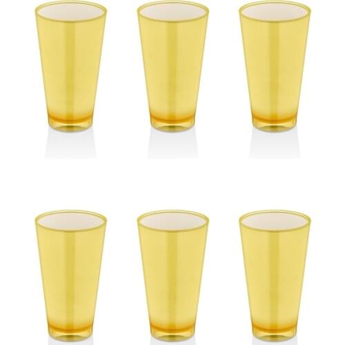 EWs Acrylic Yellow Soft Drink Cup 3 Cup + 3 Cup