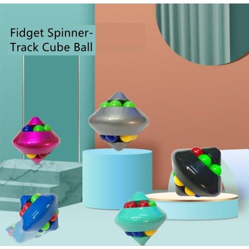Fidget Spinner Track Cube Ball Fingertip Top Rotating Magic Bean Game Cube Fidget Toys can Improve Childrens Thinking Ability