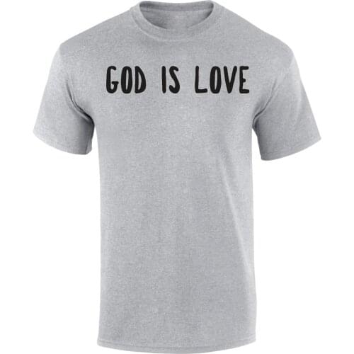 Fashion Men T Shirt Free Shipping God Is Love Faith Prayer Jesus Christ Salvation Christian Slogan Mens T Shirt Summer T-shirt