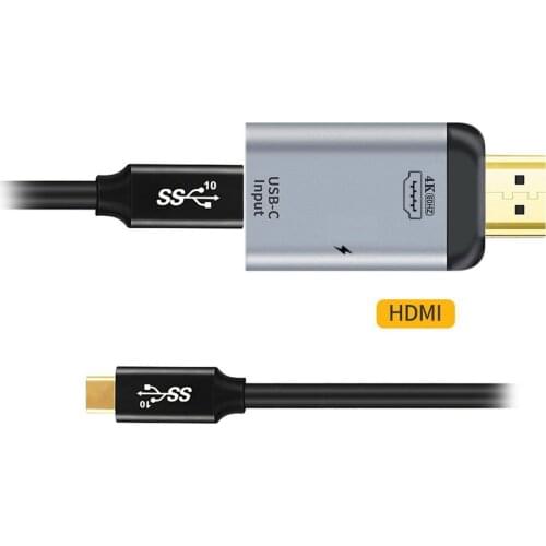 Jimier Type-C USB-C Female Input to HDMI Output HDTV Adapter with PD Power Port & 100W 10Gbps USB-3.1 Cable for Phone & Laptop