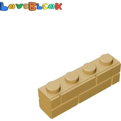 Brick 1x4 with Embossed Bricks For Wall House Building Blocks Assembles MOC Parts DIY Toys Creative 15533 For Kids 10pcs/Lot