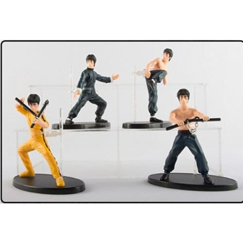 10cm 2types 4pcs/set Bruce Lee The Forbidden Kingdom Souvenir Edition Modelling Of Kung Fu PVC Figure Collectible Model Toy