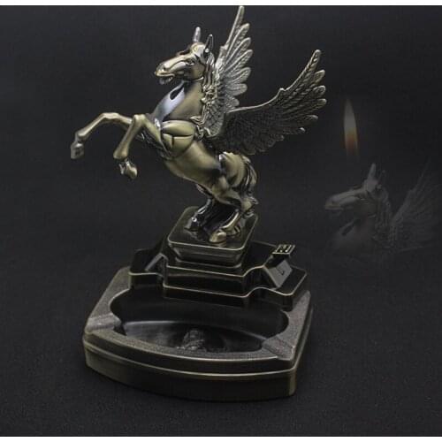 Creative Home Decor Ashtray Removable Portable Ash Tray Animals Figurines Square Horse statue House Outdoor Cool Ash Tray
