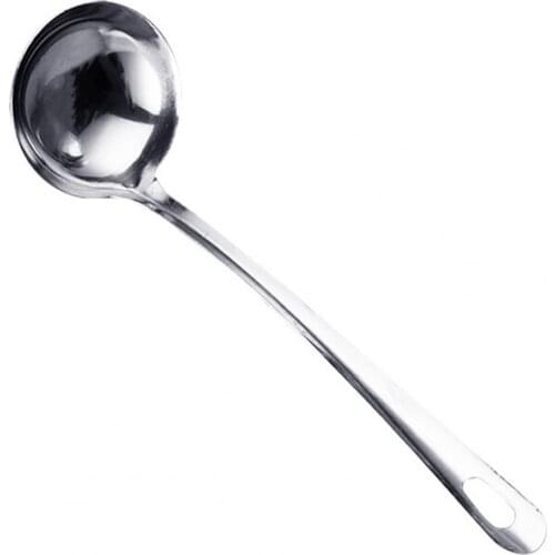Soup Ladle Colander Spoon High Temperature Resistant Long Handle Stainless Steel Hanging Hot Pot Scoop for Kitchen