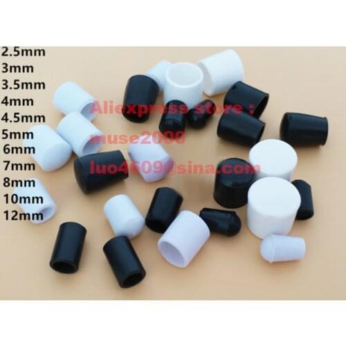 Black white 2.5 3 3.5 4 4.5 5 6mm round feet steel line wire end outer cover cap bow dish rack shelf Iron Art cloth hanger