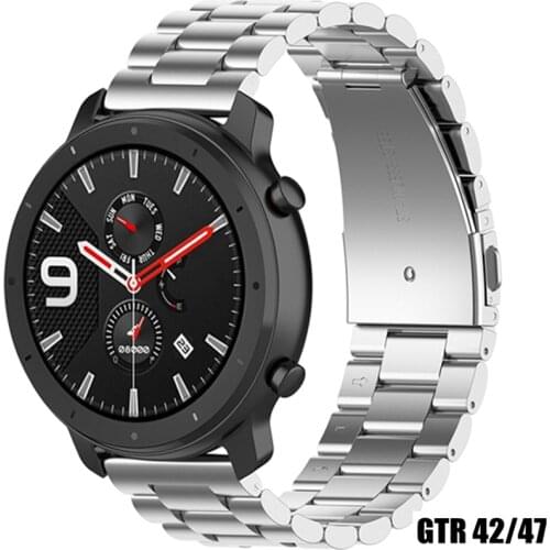 Metal Wrist Straps For Xiaomi Amazfit GTR 42MM 47MM Smart Watch Band Quick Replace Accessories Straps For Amazfit GTR Correa