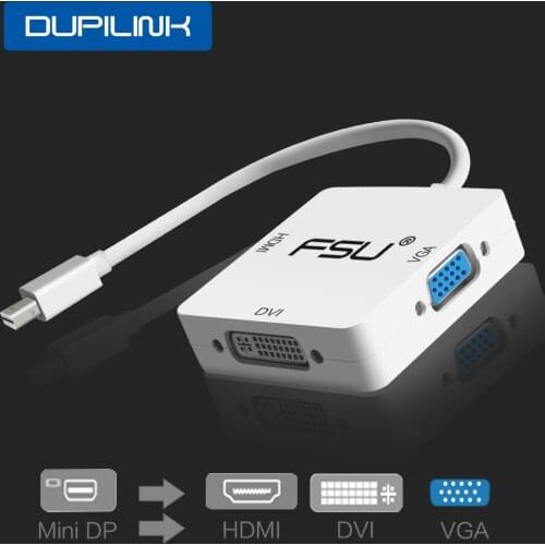 Mini DP to HDMI-compatible 3 IN 1 Thunderbolt DisplayPort VGA DVI Cable Connector for Apple iMac Mac Book Monitor Mini DP Adapte