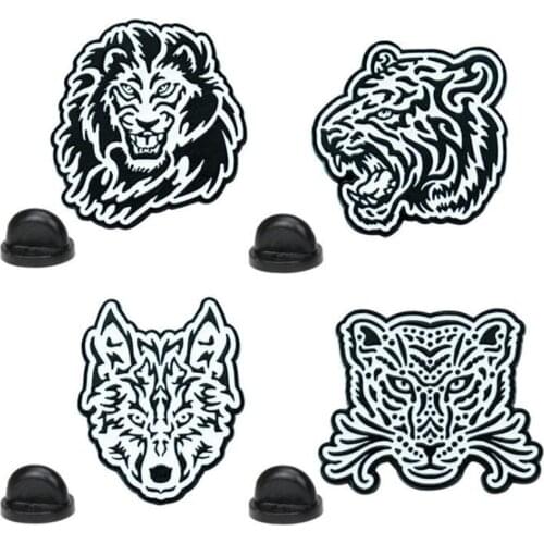 Fashion Aesthetic Lion Tiger Anime Metal Pin Brooch Badge For Women Cute Anime Hijab Pins Trendy Enamel Pin Brooches Funny New