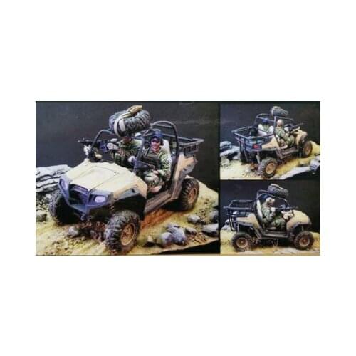 1/35 Scale Models Resin Modern American Soldiers Jeep 2 People Unpainted Model Kit Diorama Handmade DIY Fun Gift