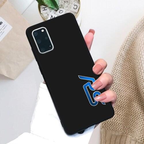 For Samsung Galaxy Black and Blue RS Badge Cover Soft TPU Black Border Samsung Galaxy Case