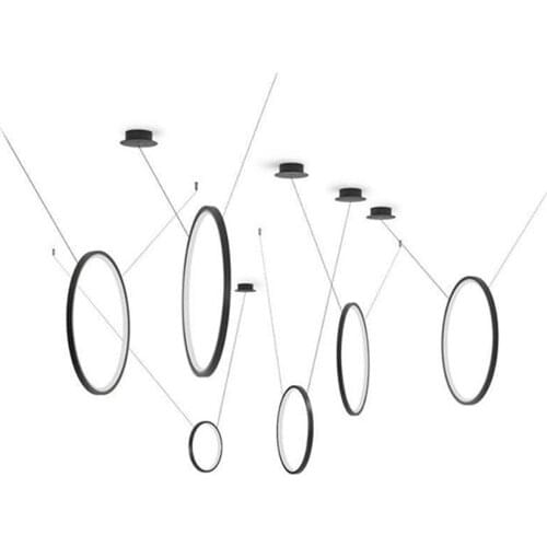 Nordic ring double line pendant lights bedroom led lamps modern dining room kitchen creative decorative hanging light lighting