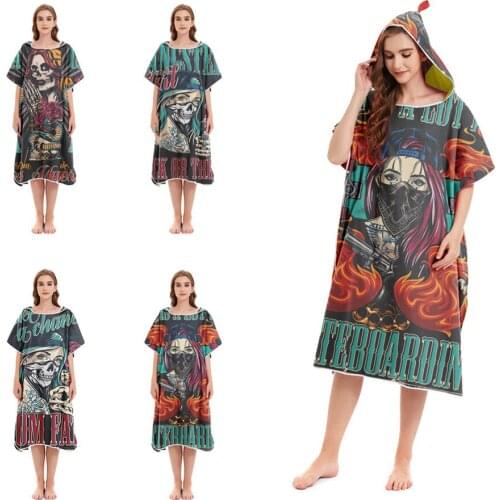 NEW Adult Microfiber Fabric Bath Towels Beach Towel Changing Bathrobe Cloaks Quick Dry Swimming Pool Poncho Bath Towel