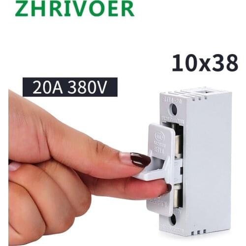 1PCS RT14-20 fuse base 20A 380V fuse base 10 * 38