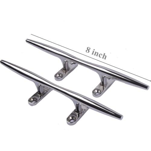 Pair 8" Boat Cleat 316 Stainless Steel Marine Mooring Hardware Polished