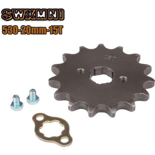 Front Engine Sprocket #530 15T Teeth 20mm With Retainer Plate LockerFor 530 Chain Motorcycle Dirt Bike PitBike ATV Quad Parts