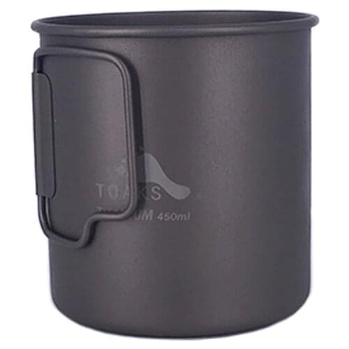 TOAKS Outdoor Hiking Camping Picnic Titanium Camping Cup Lightweight Mug 450ml 375ml Lightweight Camping Equipment