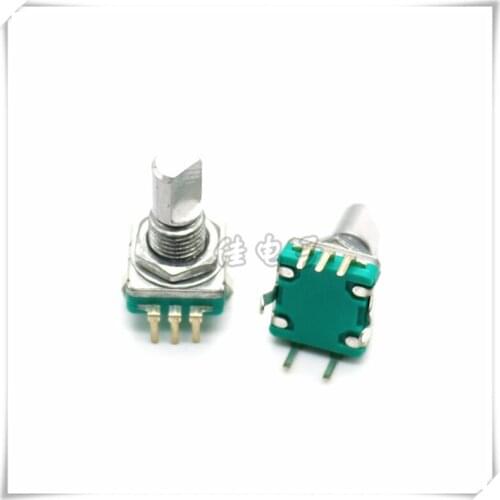 2 Pieces EC11 Type Rotary Encoder With Button Switch 30 Positioning 15 Pulse D Shaft Handle 15MM