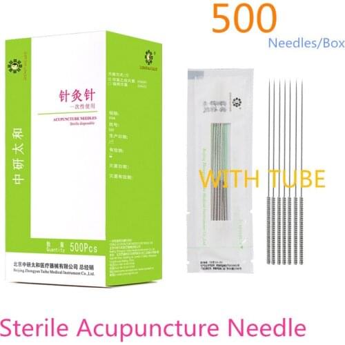 Dropshipping Acupuncture Needle With Tube ALL Size Acupuncture Disposable Sterile Beauty Massage Sterilze Needle 500Pcs/Box