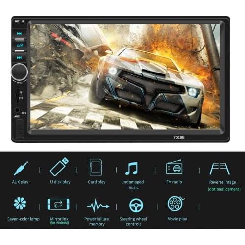 Convenient Multifunction Car MP5 Player 7-inch Display Steering Wheel Control Bluetooth In-car Lossless Stereo for Auto Accessor