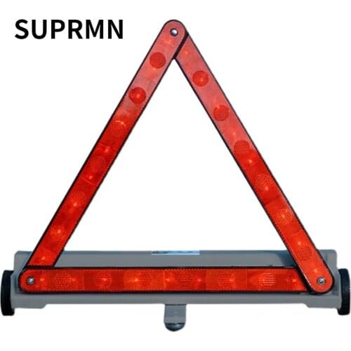 Car Smart Tripod Car Warning Sign Folding Reflective Explosion Flashing Night High Speed Accident Emergency Safety Tool