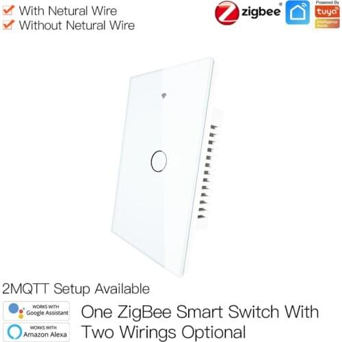 US tuya ZigBee Smart Light Switch AC100-240v 1/2/3 Gang Switch Work With Alexa Google Home Support iOS Andorid Remote Control
