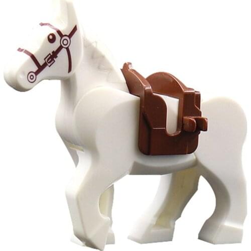 Military Accessories Gifts For Children Assemble Toy Splicing Educational Toys White War Horse Building Blocks Militarys Model