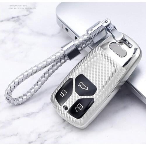 High Quality Car Key Cover Case Holder For Audi TT A7 A4 A4L 8S B9 Q5 2017 2018 2019 Remote Keyless Accessories